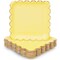48-Pack Pastel Yellow Square Paper Plates, Gold Foil Scalloped Edge (9 in)